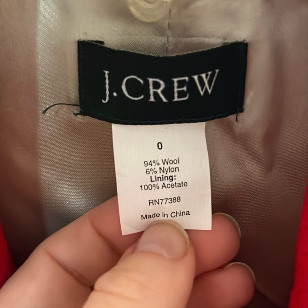 J. Crew pea coat - size 0 - like NEW